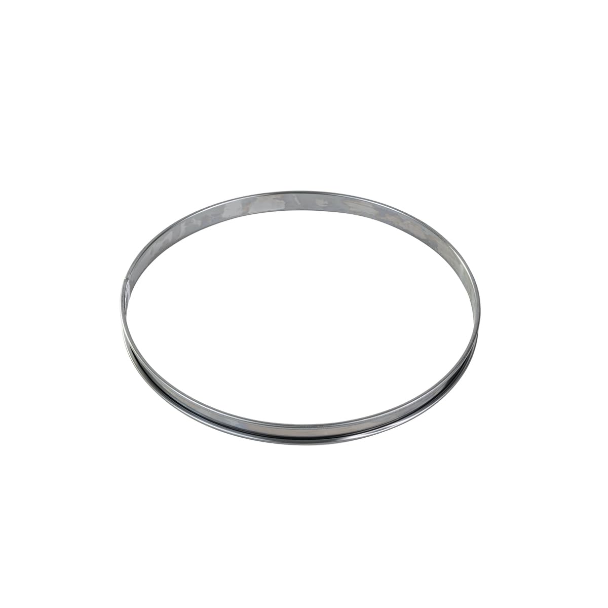 Gobel 824990 Stainless Steel Tart Ring with Rolled Edges 28 cm, Silver.