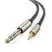 UGREEN 1/8 to 1/4 Stereo Cable 3.5mm TRS to 6.35mm Audio Cable Guitar to Aux Male Cord with Zinc Alloy Housing and Nylon Braid for Guitar, Laptop, Home Theater Devices, Speaker and Amplifiers 10FT