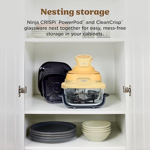 Ninjas | Freidora de aire | Sistema de cocción portátil Crispi 4 en 1 | Recipientes de vidrio de 4 cuartos y 6 tazas, platos para verduras y tapas de almacenamiento incluidos | Apto para microondas, congelador y lavavajillas | Broche de jengibre | FN101GD Ninjas | Freidora de aire | Sistema de cocción portátil Crispi 4 en 1 | Recipientes de vidrio de 4 cuartos y 6 tazas, platos para verduras y tapas de almacenamiento incluidos | Apto para microondas, congelador y lavavajillas | Broche de jengibre | FN101GD