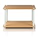 Furinno Turn-N 2-Tier No Tools Tube Shelf/End Table, Single, Beech/White