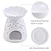 NJCHARMS Ceramic Tealight Holder Essential Oil Burner Aromatherapy Wax Candle Tart Burner Warmer Diffuser Aroma Candle Warmers Porcelain Decoration for Parlor Bedroom Carved Clover Shape White