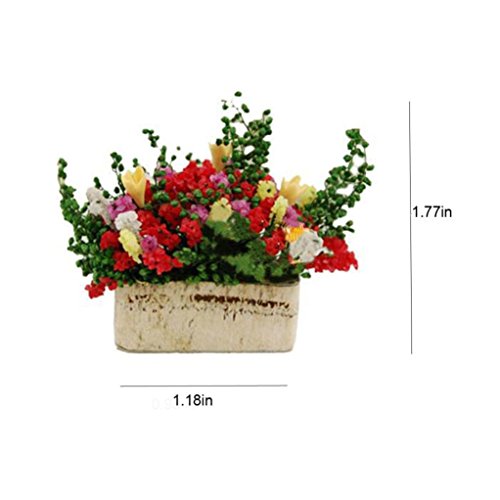Miniature Dollhouse Accessories,Kasien 1/12 Miniature Dollhouse Accessories Mini Flower Bush Kids Toy Craft Garden