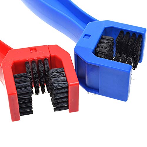 OmkuwlQ 2PCS Motorcycle Wheel Brush Bicycle Crankset Chain Brush Tool Cycling Gear Brush Chain Wheel Flywheel Cleaning Tools