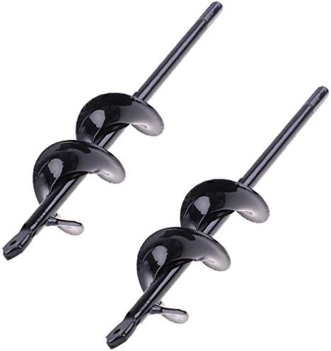 WWahuayuan 2 Pcs Steel Bedding Bulb Planting Augers Plug Auger 1.6"x8.66" Spiral Drill Bit-Auger Drill Bit Non-Slip Flower Auger Rust-Proof Rapid Planter Hole Digger Bit for Hex Drive Driller Shaft