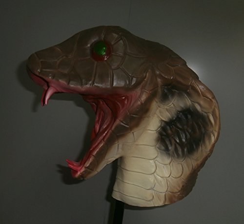 The Rubber Plantation TM 619219291545 Snake Cobra Full Head Latex Mask Fancy Dress Reptile Halloween Lizard Costume Accessory, Unisex-Adult, One Size