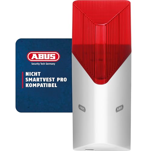 ABUS Funk-Sirene Smartvest für Funk-Alarmanlage - bis zu 100 db Lautstärke - Innen- und Außen-Montage - Batteriebetrieben - weiß (1. Generation)