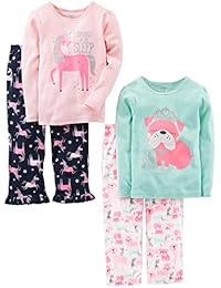 Little Kid and Toddler Girls' 4-Piece Pajama Set
