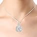 Hollywood Sensation Women Pendant Necklaces : Round Cut Cubic Zirconia18k White Gold Plated+Natural Mink Mega Volume Eyelashes+Travel Size 4 Pieces Makeup Brushes,Gift for Her
