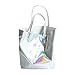 Ofila Holographic PU Tote Handbag Large Hologram Shopper Laser Shoulder Bag for Women, Silver