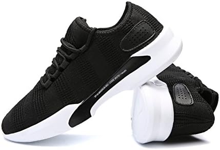 Common Men's Lightweight Fashion Mesh Sneakers Breathable Athletic Outdoor Casual Sports Running Shoes(Black-US 8)