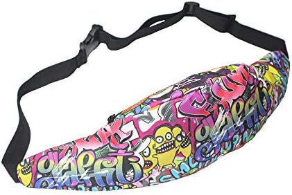 WHO CARES 3D Colorful Printing Hiking Fanny Packs Girls Waist Bag for Men Money Belt Travelling Mobile Phone Bag