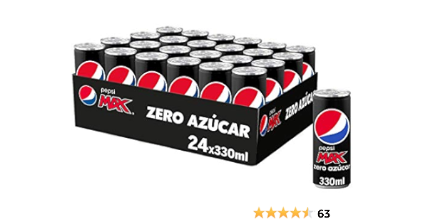 Pepsi MAX, Refresco de Cola Zero Azúcar, lata 330ml x 24 ...