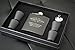 The Personalized Gift 6 Piece Custom Engraved Flask Gift Set, Black