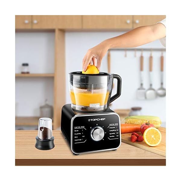 Food-Processor-Topchef-1100W-Multifunctional-Food-Processor-Blender-Chopper-Mixer-Grinder-Citrus-Juicer-Knead-Dough-Blades-Shredder-Slicing-Attachments-and-32L-Bowl-15L-Blender-Jug Food Processor Topchef 1100W Multifunctional Food Processor- Blender, Chopper, Mixer, Grinder, Citrus Juicer, Knead Dough Blades, Shredder, Slicing Attachments and 3.2L Bowl 1.5L Blender Jug