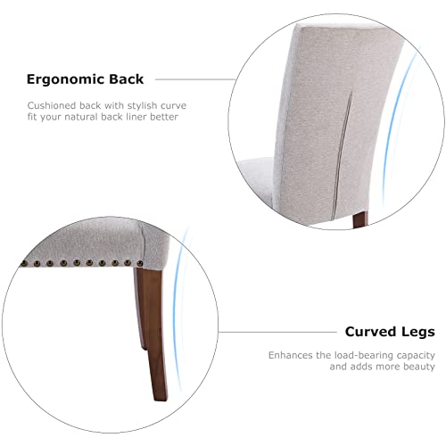 COLAMY Upholstered Parsons Dining Chairs Set of 6, Fabric Dining Room Kitchen Side Chair with