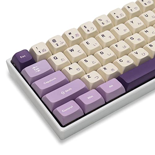 AHHC PBT Japanische Tastenkappen – Ocean Custom, 123 Tasten XVX Profil Tastenkappen Komplettes Set, für Cherry Gateron MX Switches mechanische Tastatur (lila)