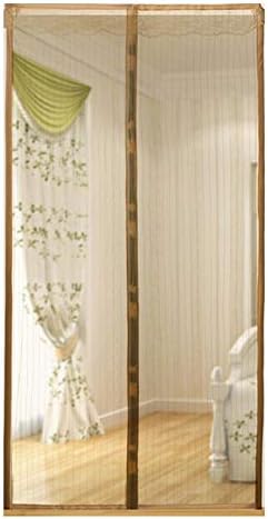 FAINT Magnetic Screen Door Black Striped Magnetic Soft Yarn Curtain Velcro Free Magnetic Stripe Mosquito Curtain,B,90 * 210CM