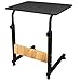 JM-Deco – Adjustable Desk Laptop Desk Table Lapdesk with 4 Wheels Flexible Wooden Stand Desk Cart Tray Side Table for Bed – Black & Natural Wood Tonethumb 1