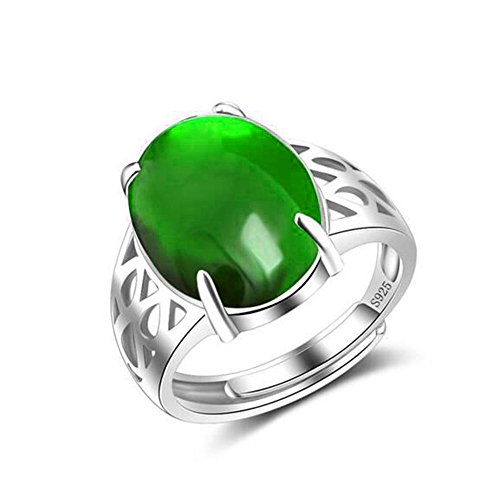 Uloveido lady s silver plated emerald zircon ring for women adjus…
