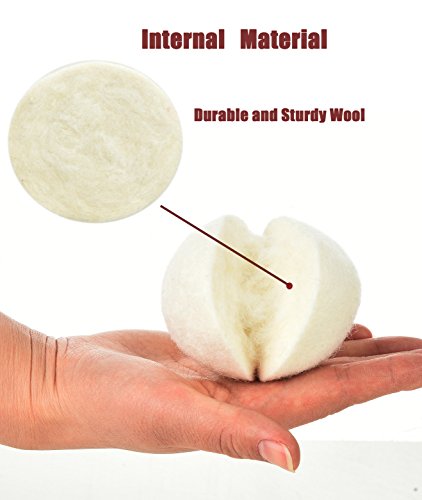 Wool Dryer Balls by Teemour Pack of 6 XL 2.95" Organic Natural Fabric Softener Laundry Dryer Ball White