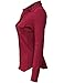 Luna Flower Women's Side Rib Panel Slim Fit Cotton Plain Button Down Shirts