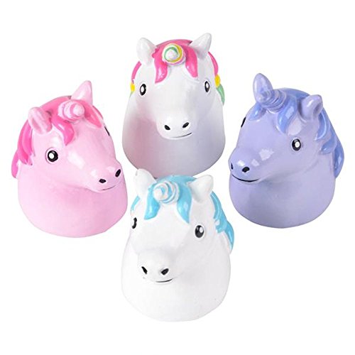 Kidsco Lipgloss Unicorn for Girls - 4 Colors and Flavors Assorted Pack - 1.75â€ Fashionable Tint for School Parties, Novelty Supplies, Costume Party, All Day Event, Goody Bag Stuffer, Gift Set by