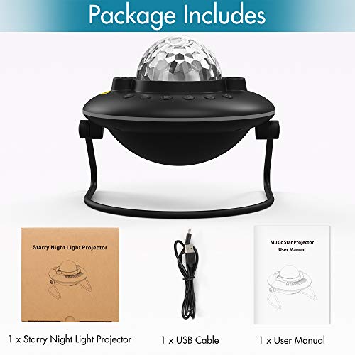 LED Galaxy Projector Light, Rotating Ocean Wave Nebula Moon Star Projector, RGB Color Changing Night Lights, Bluetooth Music Player&Timer, Ambiance Lamp Gifts for Kids Bedroom Adults Room Home Decor