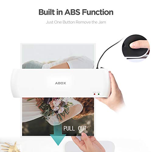 ABOX A4 Laminator Machine OL145, Portable Thermal Laminating Machine for Professional Laminating with Corner Rounder, Trimmer and 12 Pouches - Thumbnail 2