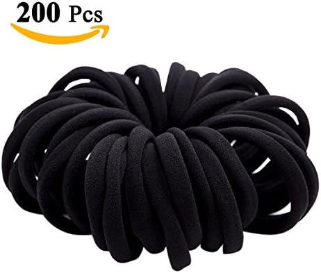 Exacoo 200 Pack Elastic Hair Bands Ties For Girl Women, Middle Size Rubber Band Ponytail Holders