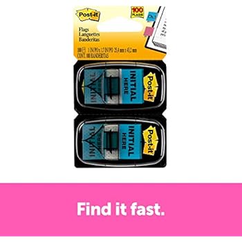 Post-it Standard Page Flags in Dispenser1in Wide, Blue