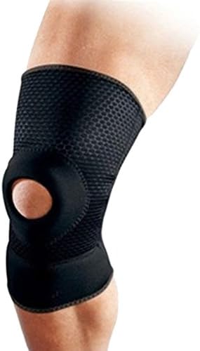 Leg&amp; knee Guard Sleeve MEDICAL GRADE Neoprene KNEE SUPPORT Open Patella Sleeve, Ligament Brace Pad Wrap,Black,Size L
