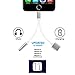 iPhone Splitter for 7 / 8 / 10 / X Adapter Cable By Tip-Top Home Goods 2 in 1 Lightning Charging Port 3.5mm Aux Headphone Jack iOS 11 for X / 8 / 7 and Plus Models