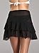 Manioiity Dailybella Womens Chiffon Beach Cover up Sarong Multi Wear Ruffle Pareo Canga Swimsuit Wrap (for Size S & M, Black)
