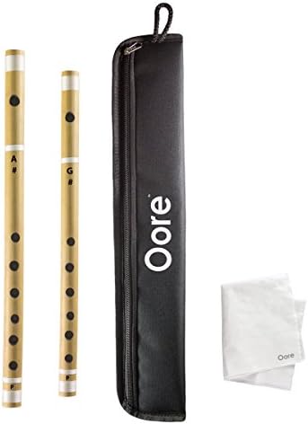 Oore Plus Flute Set (Sharp A/G) Bamboo Flute - Indian Wooden Musical Instrument