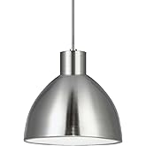 Kuzco Lighting Chroma 12-in Pendant | Brushed Nickel Finish | White Acrylic Diffuser | Modern Contemporary | Integrated LED |