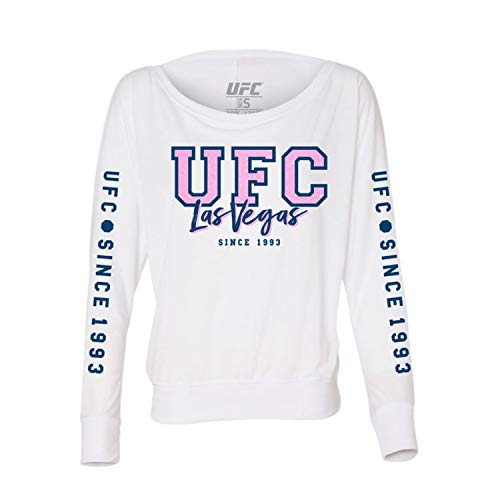 UFC Women's Drop Shoulder Long Sleeve, White, X-Large