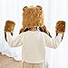 PULAMA Lion Plush Animal Hat Costume Anime Cosplay Cap with Mittens - Fits Adults and Children - Perfect for Cold Breezy Winter Weather
