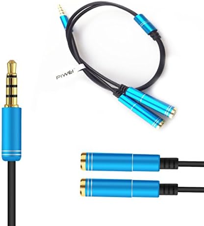 Audio Splitter 3.5mm Male to Female PIWEI Audio Multi Headphone Splitter Cable Stereo Headphone Y Splitter Cable (Blue)