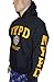 NYC FACTORY NYPD Hoodie Yellow Sleeve Print Sweatshirt Navy Blue Large