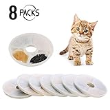 iPettie F4C 8Pcs Water Fountain Filters for Catit Designed Pet Water Fountain, Compatible with Catit Flower/Senses/Stainless Fountains, 8 Packs Filters for Pet Drinking Water Purification