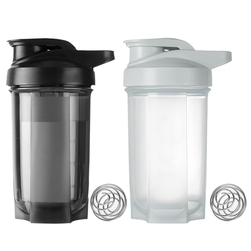 THBPMU (2 piezas) 500ML Botella para Proteina de Coctelera，Botella Deportiva de Proteína, Vaso Agitador de Proteína con Mezclador, Sin BPA y 100% a Prueba de Fugas