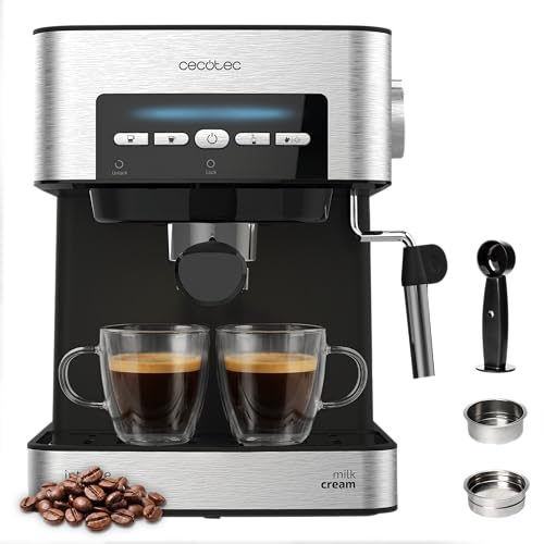 Cafetera Espresso Cafetera Express Power Espresso 20 Matic Elite. 850 W, Presión 20 Bares, Depósito 1,5 Litros, Vaporizador Orientable, Control Digital, Modo Auto, Acero