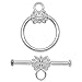 Beadaholique TG/127S Flower Toggle Clasps, 14mm, Silver, Set of 5