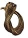 Licoville Clip in Hair Extensions Real Hair Blonde Highlight Human Hair Clip ins 15 Inch 70grams 7pcs Full Thick Medium Brown with Caramel Blonde Highlighted Clip in Extensions for Women