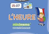 Image de mindmemo Lernposter - L'HEURE - Quelle heure est-il? - Die Uhrzeit auf Französisch lernen - Zusammenfassung