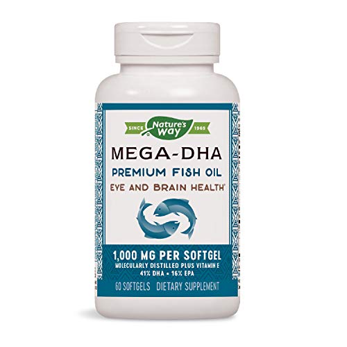 Nature’s Way MegaDHA Premium Fish Oil, Eye and Brain Health*, Omega3, 60 Softgels Pricepulse