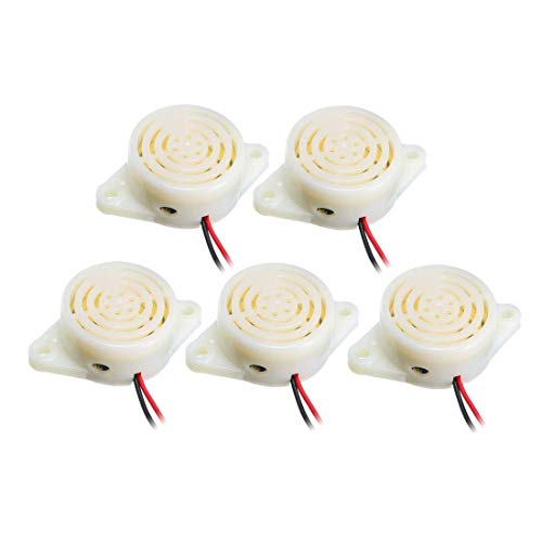 OdiySurveil(TM) 6-Pack DC 3-24V Industrial SFM-27 Continous Beep Piezo Active Electronic Buzzer Kit,White - Thumbnail 2