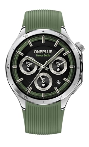 OnePlus Watch 3 Emerald Titanium, 32 GB, batería de 120 horas, seguimiento de salud y estado físico, diseño de cristal de zafiro, bisel de titanio, motor dual, Wear-OS de Google