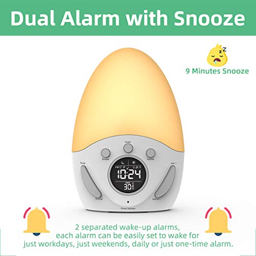 Kids Alarm Clock, Wakeup Light Clock with Sunrise Simulation, Sleep