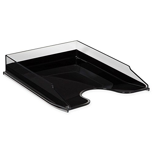 Richards Homewares Modern Acrylic Desk Organizer, Mail Sorter, Stackable Document Letter Tray - Clear/Black - Thumbnail 4